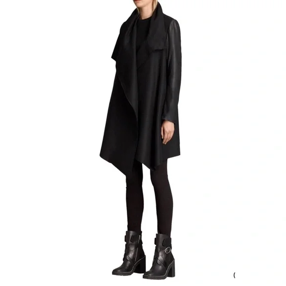 AllSaints Hyde Monument CoatKendall Jenner Worn StyleVegan Leather Sleeves